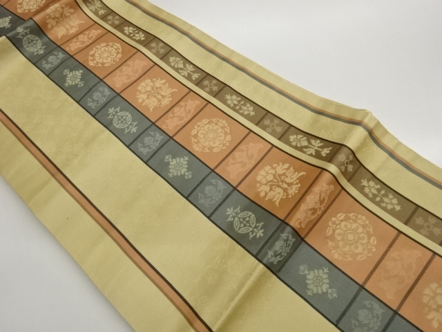 JAPANESE NAGOYA OBI / WOVEN ABSTRACT GRID